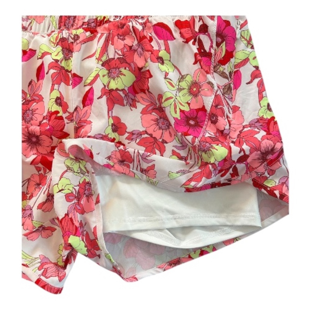🆕 NWOT Avia women’s pink multicolor floral athletic shorts | size L - Picture 3 of 8